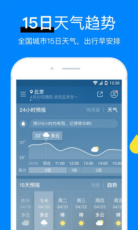 今日天气预报截图